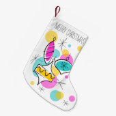 Retrostructuur Baubles Tekst met twee zijden Kleine Kerstsok (Voorkant (Hangend))