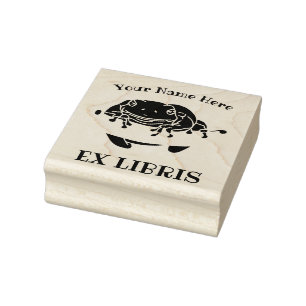 Retrostructuur Kikker Ex Libris Bookplaat Rubber S Rubberstempel