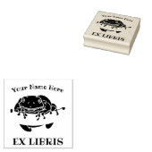 Retrostructuur Kikker Ex Libris Bookplaat Rubber S Rubberstempel (Gestempeld)