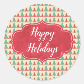 Retrostructuur Silhouettes  Ronde Sticker (Voorkant)