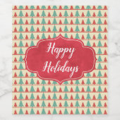 Retrostructuur Silhouettes Wijn Etiket (Enkel label)