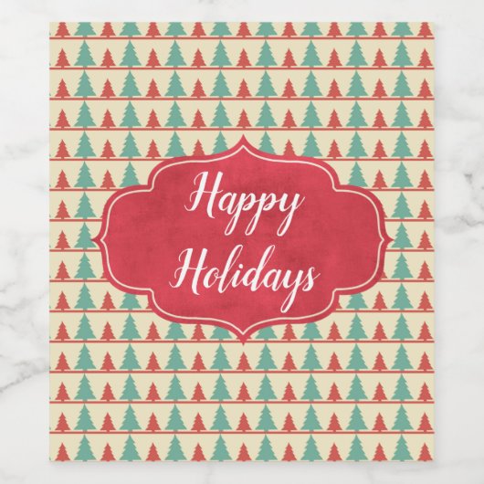 Retrostructuur Silhouettes Wijn Etiket (Enkel label)