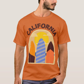 RetroStyle California Surfboards Maroon Text T-shirt