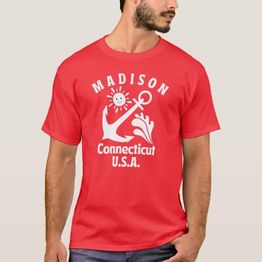RetroStyle Madison Connecticut VS Zeevaart Wit T-shirt (Voorkant)