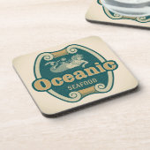 Retrostyled zeedrukhout drankjes onderzetter (Linkerzijde)