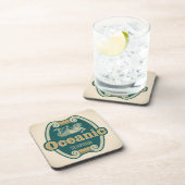 Retrostyled zeedrukhout drankjes onderzetter (Rechterzijde)