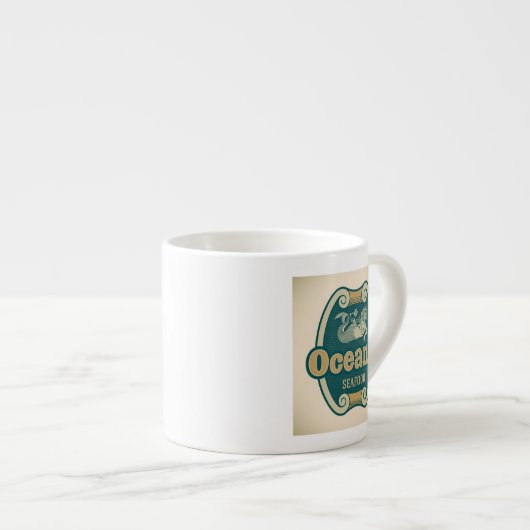 Retrostyled zeedrukhout espresso kop (Voorkant rechts)