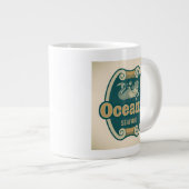 Retrostyled zeedrukhout grote koffiekop (Voorkant rechts)