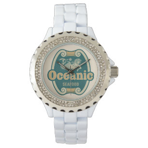 Retrostyled zeedrukhout horloge