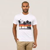 RetroSunsetBeach1 T-shirt (Voorkant volledig)