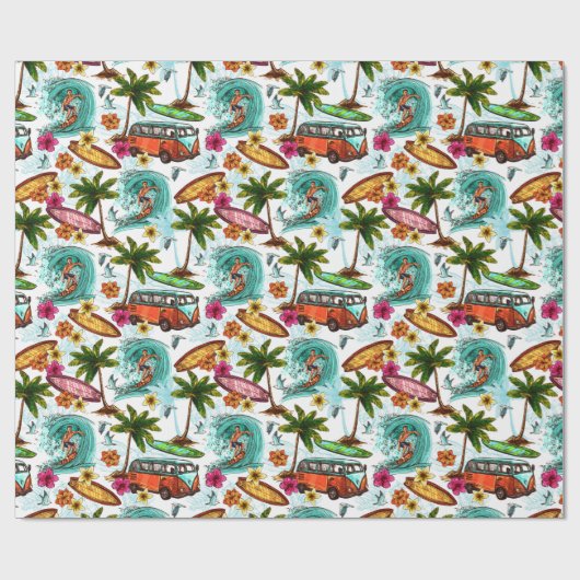 Retrosurfen Cadeaupapier (Vlak)