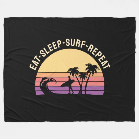 Retrosurfen Fleece Deken (Voorkant (Horizontaal))