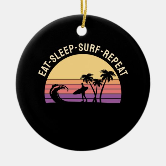 Retrosurfen Keramisch Ornament (Voorkant)
