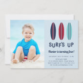 Retrosurfplanken | Foto van Birthday Party Invitat Kaart (Voorkant)