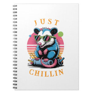 Retrosynthwave opossum notitieboek