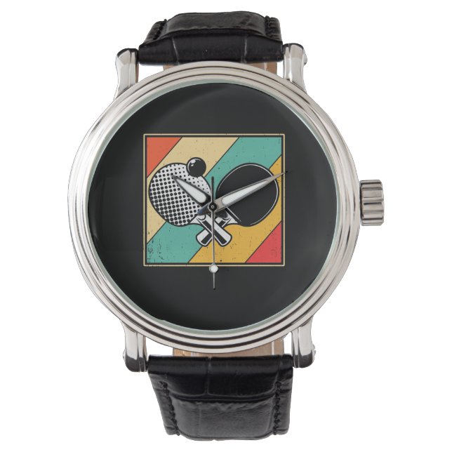Retrotabel Tennis -  pingpong Horloge (Voorkant)