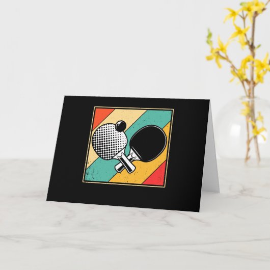 Retrotabel Tennis - pingpong Kaart (Gele Bloem)