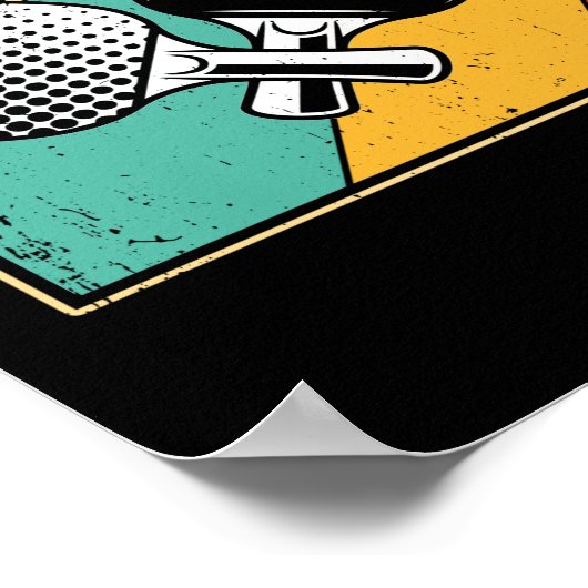 Retrotabel Tennis -  pingpong Poster (Hoek)