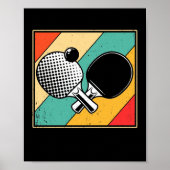 Retrotabel Tennis -  pingpong Poster (Voorkant)