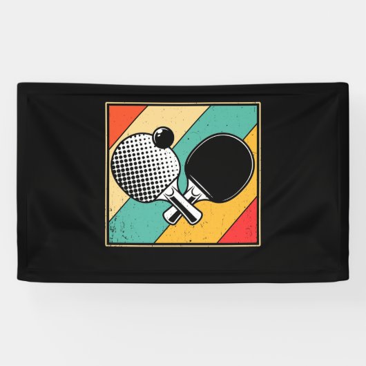 Retrotabel Tennis -  pingpong Spandoek (Horizontaal)