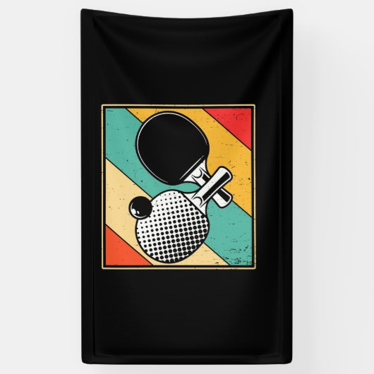 Retrotabel Tennis -  pingpong Spandoek (Verticaal)