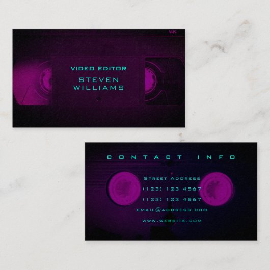 Retrotechnologie, modern gekleurd visitekaartje (Voorkant / Achterkant)