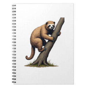 Retrotekening van luiaard - wildlevensgrafiek (2) notitieboek