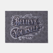 Retrotekst Vloeiend Motivatie citaat Grijs Deurmat (Voorkant)