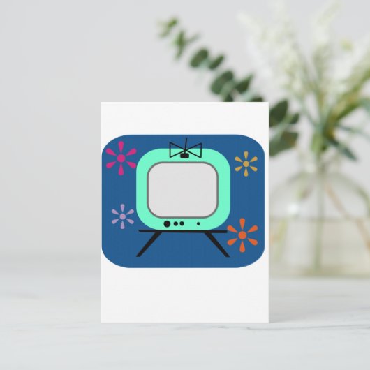 Retrotelevisie Briefkaart (Staand voorkant)