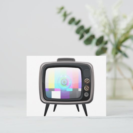Retrotelevisie Briefkaart (Staand voorkant)