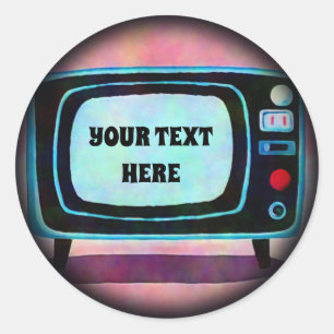 Retrotelevisie Ronde Sticker