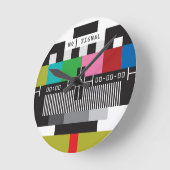 Retrotestscherm, geen signaalwandklok ronde klok (Hoek)