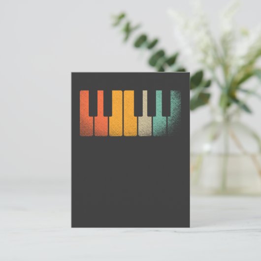 Retrotoetsenbord Piano Keys Musical Instrument Briefkaart (Staand voorkant)