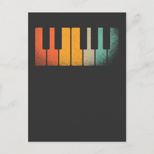 Retrotoetsenbord Piano Keys Musical Instrument Briefkaart (Voorkant)