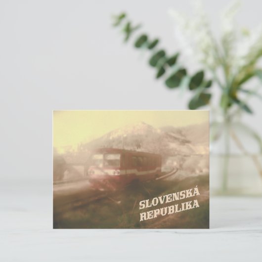 Retrotrein Briefkaart (Staand voorkant)