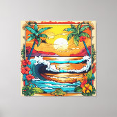 retrotrope golf canvas afdruk (Voorkant)