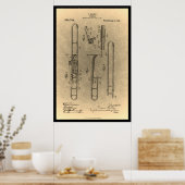  Retrotropine patentafdruk Poster (Keuken)