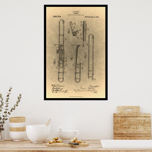 Retrotropine patentafdruk Poster (Keuken)