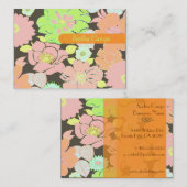 Retrotropische bloemen kleurige visitekaartjes (Voorkant / Achterkant)