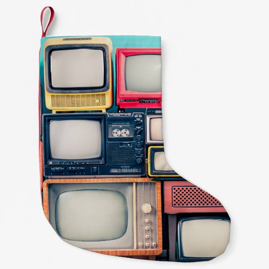 Retrotv-ontvangers ingesteld vanaf ongeveer 60, 70 kleine kerstsok (Voorkant)