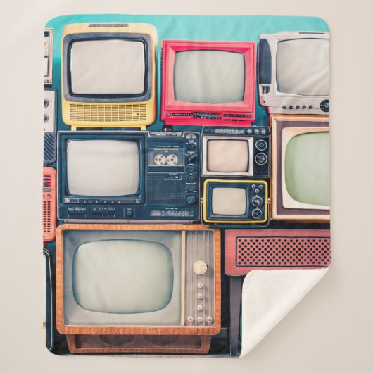 Retrotv-ontvangers ingesteld vanaf ongeveer 60, 70 sherpa deken (Voorkant)