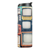 Retrotv-ontvangers ingesteld vanaf ongeveer 60, 70 thermosbeker (Gedraaid links)