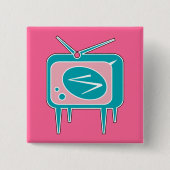 Retrotv-televisieset Vierkante Button 5,1 Cm (Voorkant)