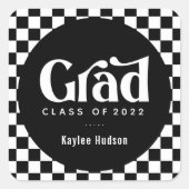 Retrotype Afstuderen Vierkante Sticker (Voorkant)