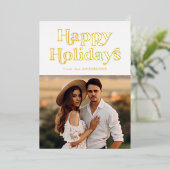 Retrotype Foto Gold Folie Feestdagenkaart (Staand Voorkant)