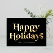 Retrotype Prettige feestdagen niet-fotozwart en Go (Staand Voorkant)