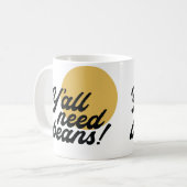 Retrotype 'Y'all need Beans' Bean Protocol Koffiemok (Voorkant links)