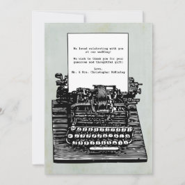  Retrotypemachine bruiloft Hartelijk dank Bedankkaart
