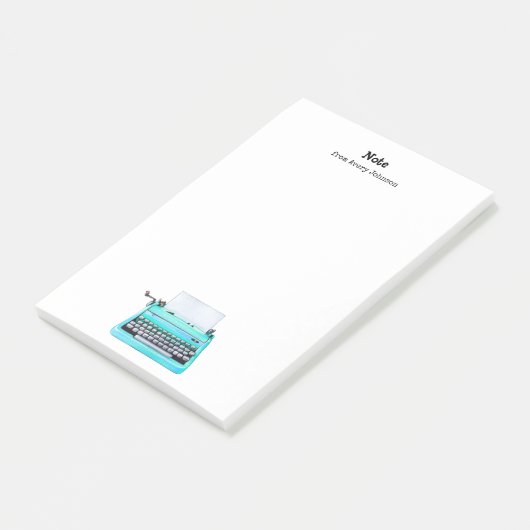 Retrotypemachine  nostalgisch gepersonaliseerd post-it® notes (Schuin)