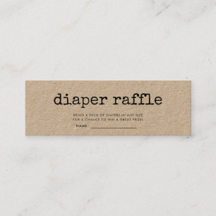 Retrotypemachine voor baby shower, diapelleraar mini visitekaartje